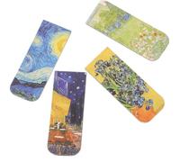 Sosoport Lot de 4 Marque-pages Magnétiques Décoratifs en Papier Rigide, Motifs Peintures Célèbres Impressionnistes, Format Compact pour Étudiants et Amateurs de Lecture, Signets Double