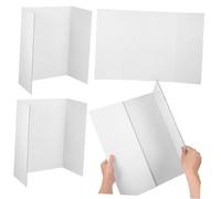 Sosoport Lot De 4 Panneaux De Présentation À Trois Volets Panneaux D'Affichage Scientifique 65 X 42 Cm Légers Et Portables Blancs