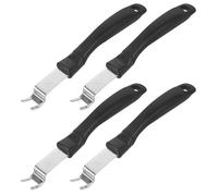 Sosoport Lot de 4 Pinces en Acier Inoxydable pour Levage de Grille de Barbecue, Outil Crochet Résistant la Chaleur avec Prise Antidérapante, Accessoire Léger et Polyvalent Cuisine,