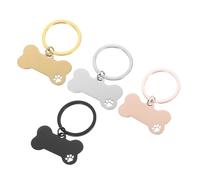 Sosoport Lot De 4 Porte-Clés pour Animaux De Compagnie Pendentif pour Plaque D'Identité Porte-Clés De Voiture Porte-Clés pour Plaque D'Identité Porte-Clés Gravé pour