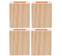Sosoport Lot de 4 rehausseurs de Meubles en Bois Massif pour lit, Bureau et Table à Manger, surélévation des Pieds, facilite Le Nettoyage et Le Rangement