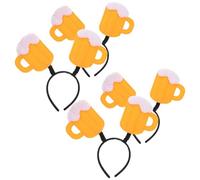 Sosoport Lot de 4 Serrage-Têtes pour Fête de Chopes de Bière Jaunes Bandeaux Rebondissants en Plastique Léger Accessoire Original pour Oktoberfest Anniversaire et Soirées à Thème Bière