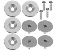 Sosoport Lot de 4 sets de Aimants de Fermeture Magnétiques Ultra-Fins pour Porte d'Armoire Rond Vis Tête Large Fixation Solide pour Placard et Porte Coulissante Gain de Place
