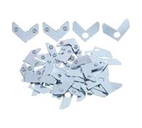 Sosoport Lot de 50 Équerres d'angle en Alliage D'aluminium 90° Renforcées, Supports Métalliques Plats 8x45 Mm pour Cadres Photo, Toiles et Étagères Murales, Pièces de Fixation