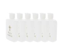 Sosoport Lot de 6 Bouteilles d'eau Bénite Vides 100 ML en Plastique Blanc Motifs Dorés, Rechargeables, Décorations Chrétiennes pour Pâques, Baptême et Exorcisme, Accessoires Religieux