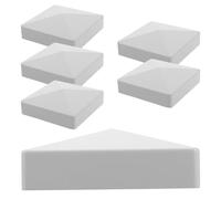 Sosoport Lot de 6 Capuchons de Poteaux de Clôture en PVC Gris 105 X 105 CM Protections Extérieures Résistantes aux Intempéries pour Jardin Terrasse Lampadaire et Boîte aux Lettres