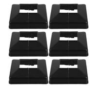 Sosoport Lot de 6 Couvre-poteaux Carrés en Plastique Noir, Jupe de Poteau de Clôture 40 Mm, Capuchon de Base Divisé pour Poteaux de Terrasse et Garde-corps, Embouts Décoratifs