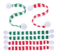 Sosoport Lot de 6 Écharpes Miniatures de Noël pour Décoration de Bouteille de Vin 2 X 30 CM Rouge Blanc et Vert Blanc Accessoires en Tricot pour Décoration de Salle à Manger et Fête de
