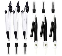 Sosoport Lot de 6 sets de Boussoles Mathématiques pour Dessin Technique Grand Compas Portable Pointe Dure Poignée Antidérapante Étui de Rangement Outil Précis pour Couleur Aléatoire