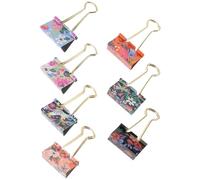 Sosoport Lot de 7 Petites Pinces à Reliure Métalliques Mini 1,26 Pouces, Clips de Bureau Multifonctions pour Organiser Papiers et Dossiers, Manches Noir et Argenté, Fournitures de Bureau