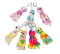 Sosoport Lot De 7 Porte-Clés En Peluche En Forme De Pieuvre Accessoire De Fête Mignon Kawaii Esthétique En Imitation De Lapin Rex