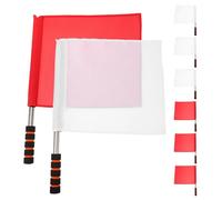 Sosoport Lot de 8 Drapeaux d'Arbitre Sportifs Rouge et Blanc Poignée Antidérapante Ergonomique Drapeaux de Signalisation pour Football et Courses d'Athlétisme Équipement Officiel pour