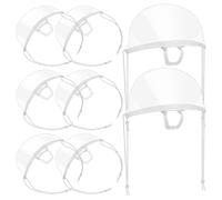 Sosoport Lot de 8 Écrans Faciaux Transparents en Pet pour Chefs et Serveurs Couvre-Bouche Réutilisable Anti-Crachat Léger et Ajustable Masque Hygiène Alimentaire pour Restaurant Cuisine