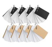 Sosoport Lot de 8 Fiches de Révision Vierges à Anneaux 4 Couvertures en Carton Noir 4 en Papier Kraft Fiches Mémoire Épaisses Multifonctions Carnet Portable pour Étude et Prise de Notes