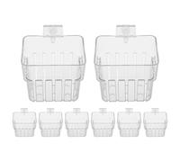 Sosoport Lot de 8 Jardinières Hydroponiques Transparentes Murales pour Aquarium - Supports Suspendus pour Plantes Aquatiques - Paniers de Plantation pour Bac à Plantes D’Aquarium -
