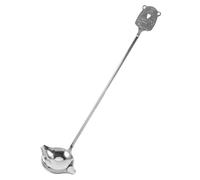 Sosoport Louche à Sauce Inoxydable à Bec Verseur Manche Long Épais Louche à Soupe Adaptée Aux Utilisateurs Gauches et Cuillère à Assaisonnement et Facile à Nettoyer