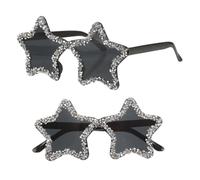 Sosoport Lunettes de Soleil Étoile Noire 2 Pièces, Sans Monture, Étoile à Cinq Branches, Scintillants, Accessoires pour Soirée Dansante et Été, Lunettes Femme