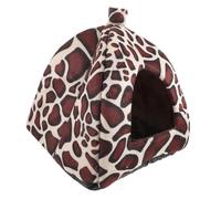 Sosoport Maison pour Hamster Cochon Dinde Imprimé Léopard Accessoire pour Chinchilla Cabane Délicate Enclos Chaud Facile À Installer
