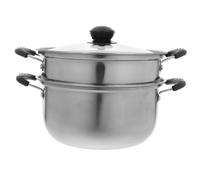 Sosoport Marmite Vapeur Acier Inoxydable Double Poignée Pot Multifonction Premium Chaleur Cuisson pour Gaz et Plaques Électriques avec Couvercle