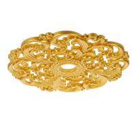 Sosoport Médaillon Décoratif Rond en Résine Imitation Plâtre Doré, Médaillon pour Plafonnier et Luminaire, Anneau Léger Motif Sculpté, Décoration Plafond Intérieure pour Rénovation Maison