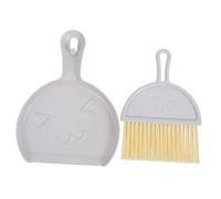 Sosoport Mini Balai et Pelle à Poussière Compacte Plastique Ensemble de Nettoyage Portable Gris pour Bureau et Maison Ramasse-miettes et Facile Entretien
