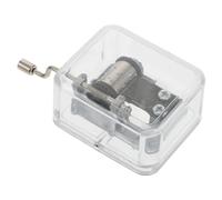 Sosoport Mini Boîte à Musique à Manivelle en Acrylique Transparent Mécanisme Musical Manuel sans Pile à Monter Soi-Même Présent d'anniversaire Décoratif Accessoires d'anniversaire