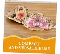 Sosoport Mini-Chapeaux pour Animaux De Compagnie Tissés en Paille Résistante, Lot De 2, Taille Petite, Protection Solaire pour Goûters Et Fêtes, Adaptés Poules, Perroquets Et Petits Oiseaux