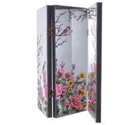 Sosoport Mini Paravent Pliant en Acrylique Transparent Finition Miroir Séparateur de Bureau Chinois Compact Décoration Feng Shui pour Espaces Professionnels et Chambres D’élève Ornement