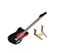 Sosoport Miniature Electric Guitar with Stand Set Realistic Dollhouse Accessory for Collectors and Music Enthusiasts for Birthdays and Holidays