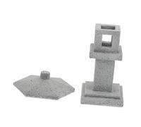 Sosoport Miniature Pagode Sculptée pour Décoration de Jardin Zen et Aquarium Ornement Pavillon Japonais Élégant Statue de Pagode Miniature Hexagonale pour Aménagement Paysager Extérieur et