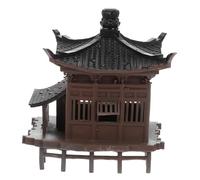 Sosoport Miniature Pavilion Sculpture Plastique pour Aquarium et Jardin Zen Décoration Asiatique Polyvalente pour Bassins Bonsai et Paysage Micro Modèle Architecture Traditionnelle Robuste