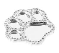 Sosoport Miroir Décoratif de Patte de Chat en Zinc Argenté, Mini Miroir de Maquillage de Voyage Multifonctionnel, Accessoire DIY pour Décoration de Coque de Téléphone, Léger et Compact