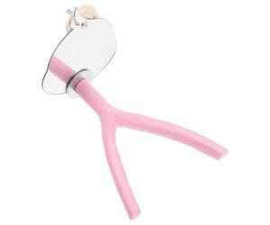 Sosoport Miroir pour Oiseaux avec Perchoir Y en Plastique Rose, Support Interactif pour Cages à Oiseaux, Accessoires pour Perruches, Calopsittes et Conures, Social pour Inséparables,