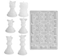 Sosoport Moule en Silicone pour Moulage D'échecs DIY, Blanc | Souple et Facile à Nettoyer, pour Fabriquer Plateau et Pièces, Fournitures Créatives Polyvalentes
