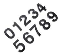 Sosoport Numéros de Maison 3d Autocollants 10 Pcs en Plastique Abs Étanche Noir Figure Plaque Porte Adhésive Résistant pour Boîte aux Lettres Porte Intérieur Extérieur