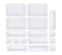 Sosoport Organisateur Tiroir de Bureau 16 Pièces en Plastique Blanc 24x16x9 Cm, Boîte Rangement Compartimentée Modulable pour Cosmétiques, Maquillage, Accessoires Salle de Bain et Bureau