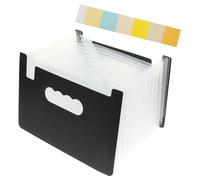 Sosoport Organiseur de Reçus Multifonctionnel A5 Classeur Mini 13 Compartiments Noir Intercalaires Blancs Porte- Portable pour Bureau et Rangement de Documents