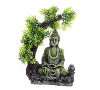 Sosoport Ornement de Statue en Pierre Faux Aquarium Titulaire Plantes d'aquarium décoration d'aquarium Buddha Statue Aquariums décoration en résine pour Aquarium Bouddha Assis d'aquarium