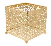 Sosoport Panier de Rangement Métallique Multifonction pour Bureau et Maquillage Organisateur Cosmétique et Contenant à Café Cadre Métal Doré Résistant pour Bureau Chambre et Salle de Bain