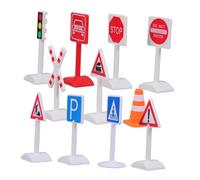 Sosoport Panneaux Stop de et Cônes pour Garçon Fille Accessoires de Micro Paysage et Trains Miniatures