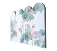 Sosoport Paravent de Bureau Pliant en Acrylique avec Motifs Lotus D'été, Design Élégant Chinois, Portable et Organisé pour Table en PVC Mousse, Décor Asiatique