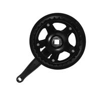 Sosoport Pédalier Vélo Mono-Plateau 32 Dents Noir en Alliage Haute Résistance avec Emmanchement Carré et Protège-chaîne, Léger et Compatible VTT et Vélo de Route pour Usage Quotidien