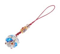 Sosoport Pendentif à Boules de Sachet Pendentif de Style Chinois de Sachet, Boule Dorée, Forme Sphérique, Chaîne Anti-perte, pour Téléphone Portable, Accessoire DIY Décoratif