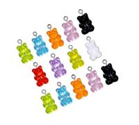 Sosoport Pendentifs Ours Porte-clés Créatifs Lot de 70 en Résine Transparente Colorée en Résine Accessoires Multi-usages Couleur Aléatoire pour Bijoux Diy et Décorations de Paquet