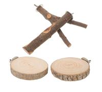 Sosoport Perchoir Bois pour Oiseaux Support de Jeu pour Perroquet Perchoir Solide à Plusieurs Branches et Jouet à Bascule pour Cage Bâtonnets à Griffes pour Bain