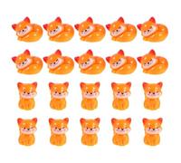 Sosoport Petites Figurines de Renard en Résine, Lot de 20 Pièces, Décorations de Renard Miniatures pour Maison de Poupée, Décoration Intérieure Mignonne et Thématique