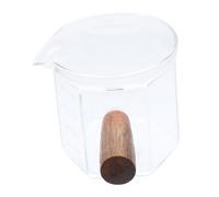 Sosoport Pichet à Lait Verre Transparent avec Poignée Bois Mesureur Précis pour Café Espresso Pratique et Facile à Nettoyer