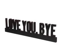 Sosoport Plaque Bois Décorative Love You Bye en Bois Naturel Noir Sculpté la Main, Style Boho pour Décoration Murale D'entrée ou Fête, Usage Polyvalent