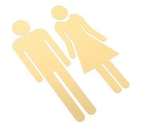 Sosoport Plaque Signalétique Toilette Unisexe Acrylique Doré Auto Adhésive pour Salle de Bain Signalisation Hommes et Femmes pour Maison et Centre Commercial