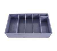 Sosoport Plateau à Monnaie Gris à 5 Compartiments, Boîte Compartimentée pour Caisse Enregistreuse, Caisse Multi-Grille Verticale pour Organisation des Billets et Pièces, pour Commerces et